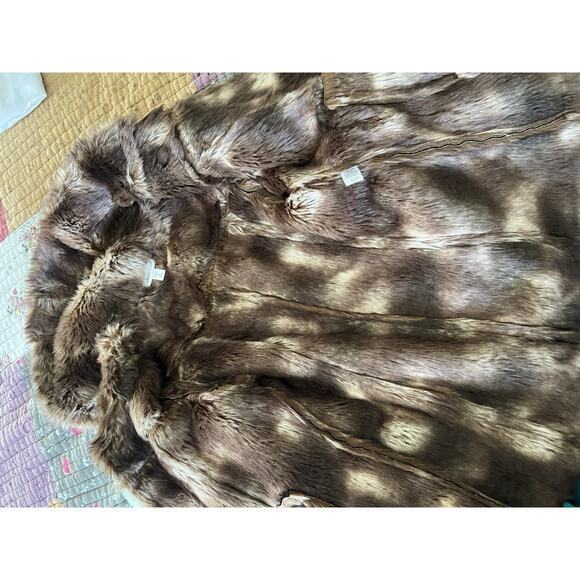 NWT Coldwater Creek Wonderlands toggle pea Coat Sz M Black suede faux fur - Picture 5 of 12